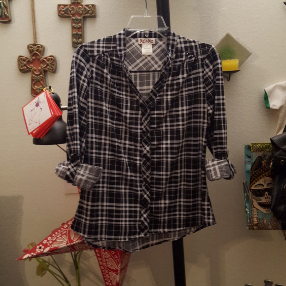 Black and white plaid shirt